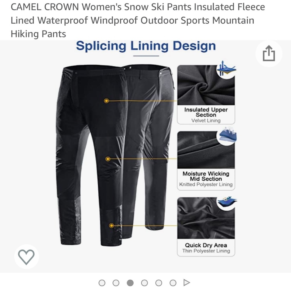Camel Crown snowboarding/skiing/hiking pants